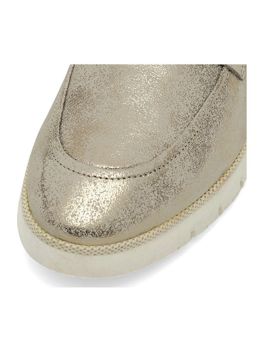 Damen Mokassins in Gold Farbe