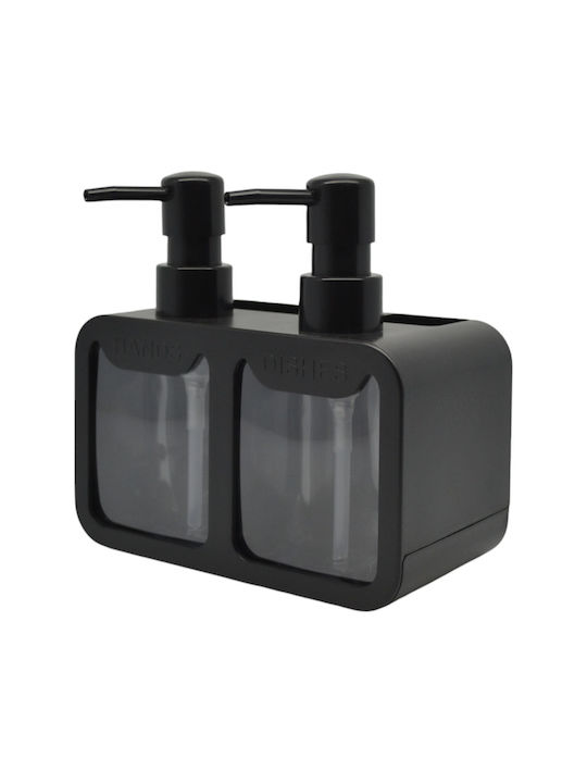 Ankor Dispenser Kitchen Plastic with Sponge Holder Black