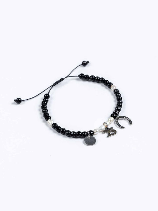 Cuoro Bracelet Lucky Charm with Pearls