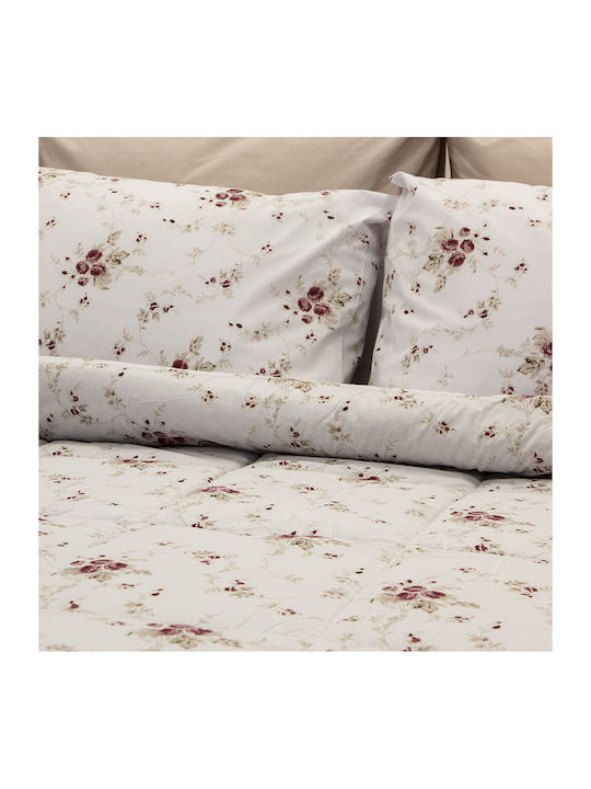 Lino Home Duvet Cover Set Cotton Queen with 2 Pillowcases 220x240 Rosalie Red