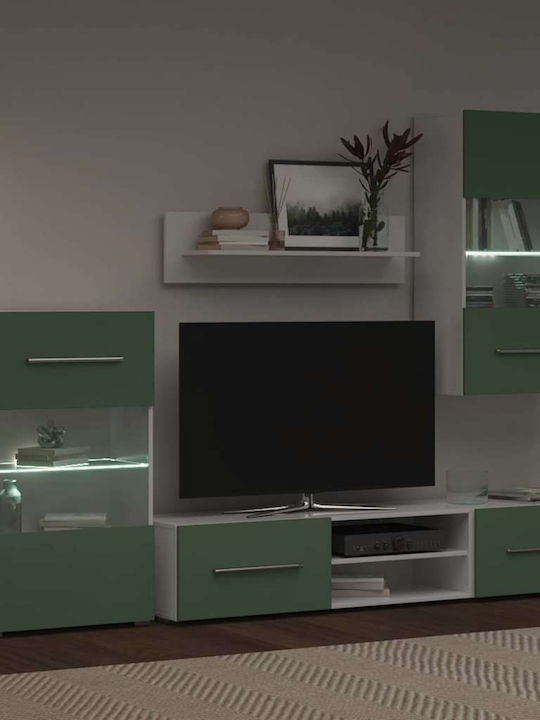 Wohnzimmer TV-Einheit Olive Green mit Beleuchtung