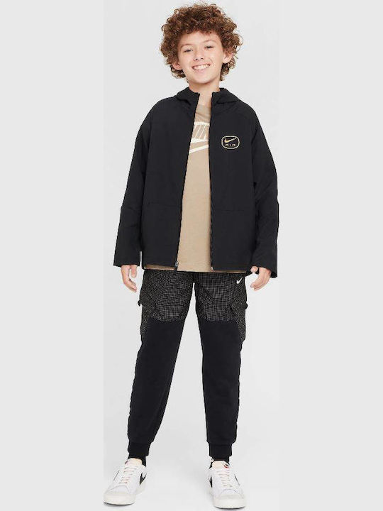 Athletic Kids Cardigan with Hood Black / Metallic Gold B NSW