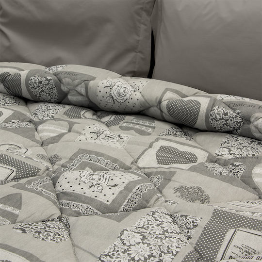 Lino Home Bettdecke Großes Doppelbett 220x240cm Clavel Gray 350 GSMGsm