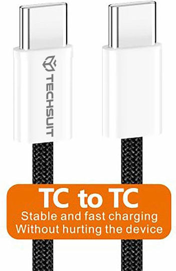 Techsuit Pcb114d USB 2.0 Cable USB-C male - USB-C 60W Πράσινο 1m
