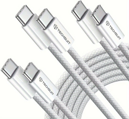 Techsuit Pcb114d USB 2.0 Cable USB-C male - USB-C 60W Πράσινο 1m