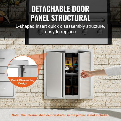 Vevor BBQ Door 610x610mm Stainless Steel Double Outdoor Kitchen Door Smabscjmys24y71ubv0