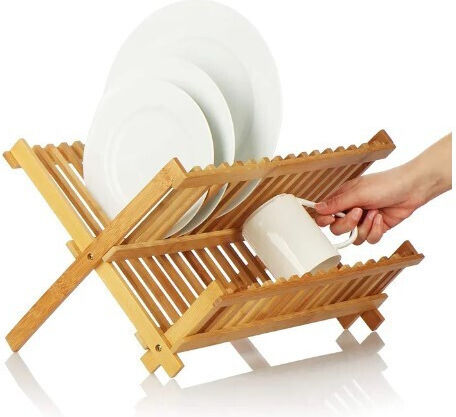 Στραγγιστήρι Νεροχύτη Ξύλινο Καφέ 43x36x28cm