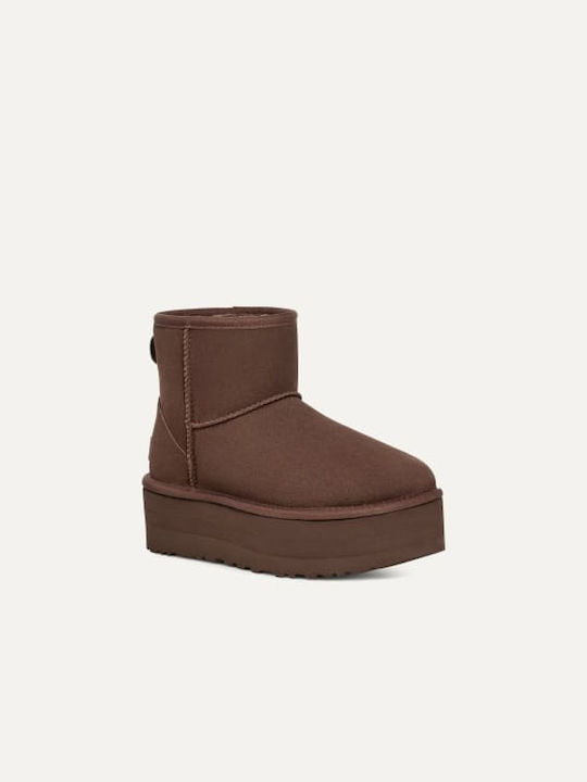 Classic Mini Platform Кожени Дамски ботуши Burnt Cedar
