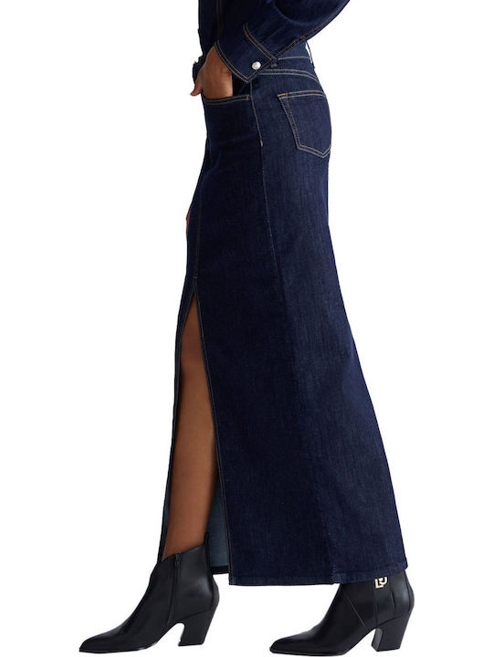 Denim Maxi Skirt Blue