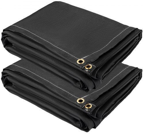 Vevor Fire Blankets Set of 2 8' X 10' Heat Resistant Up to 1022°F Black 12 Brass Grommets Hthsjbdd8x1026zrcv0