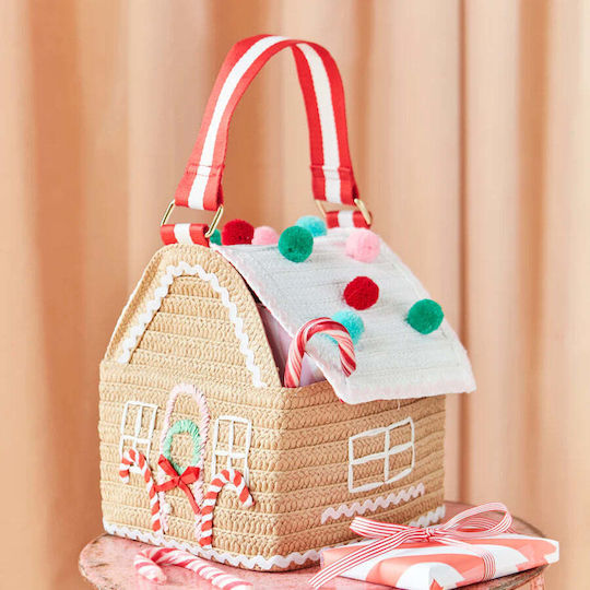 Meri Meri Meri Meri Weihnachtsstofftasche Lebkuchenhaus 18x22x18cm