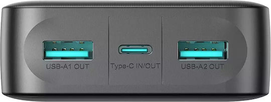 Joyroom JR-PBF14 Power Bank 20000mAh with 2 USB-A Ports and USB-C Port Black
