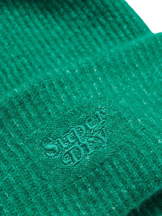 Superdry Beanie Beanie with Rib Knit in Green color