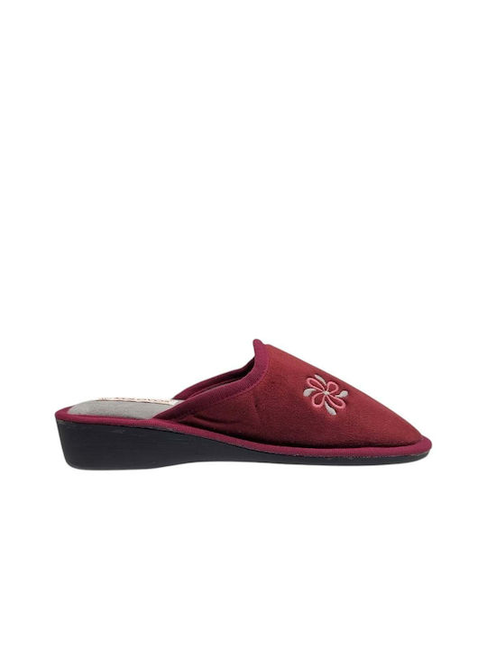 Kolovos Winter Women's Slippers in Burgundy color