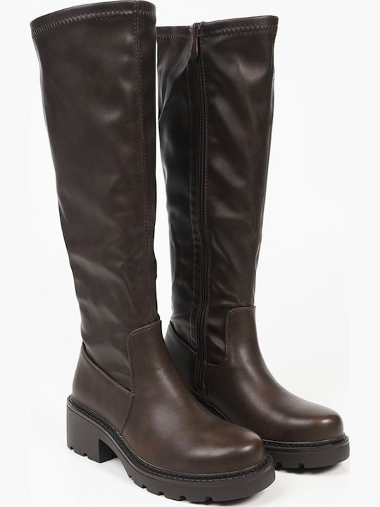 Leder Damenstiefel Braun