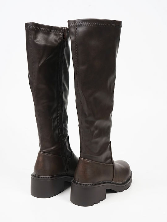 Leder Damenstiefel Braun