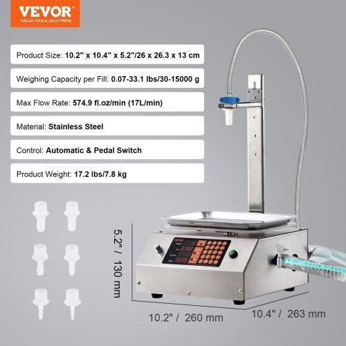 Vevor Automatic Liquid Filling Machine 30-15000 G Wsdbgygzjgmbtkoxgv2