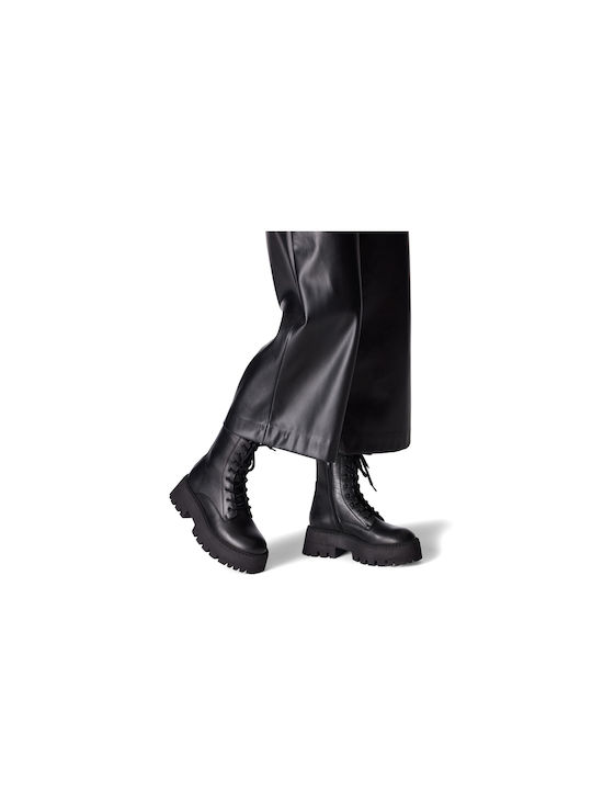 Tamaris Leather Women's Ankle Boots with Medium Heel Black