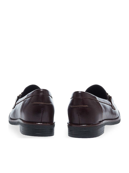 Leather Women's Moccasins in Brown Color