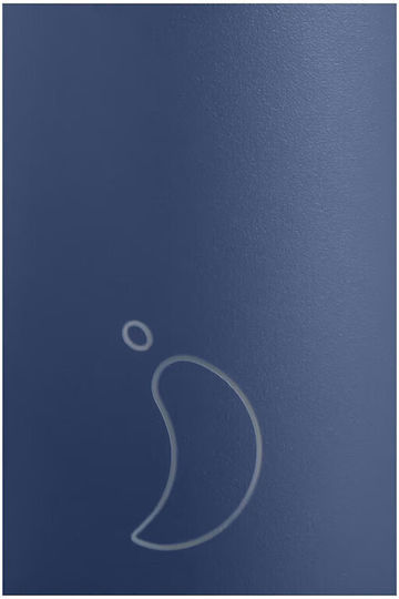 Chilly's Series 2 Switch Glass Thermos Bottle Stainless Steel BPA Free 500ml Whale Blue With Straw