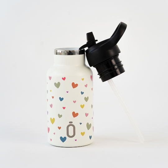 Runbott Carme Sala Bunny Stainless Steel Thermos Bottle 350ml Confectionery with Hearts with Stars