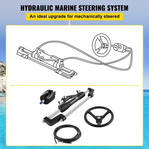 Vevor Hydraulic Steering Kit Boats 300hp Yydjhk6400a-3tj24v0