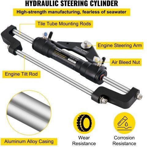 Vevor Hydraulic Steering Set Boats 300hp Yydjhk6400a-3tj14v0