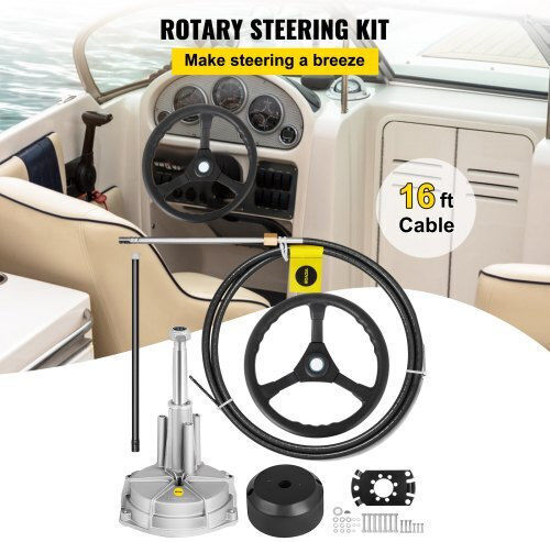 Vevor 16' Boat Steering System 13" Wheel Xwyyfxb16ycdfxp01v0