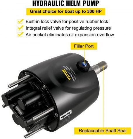 Vevor Hydraulic Steering Set Boats 300hp Yydjhk6400a-3tj14v0