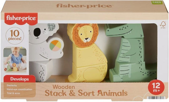Fisher Price Stacking Toy Animals made of Wood for 12++ Months