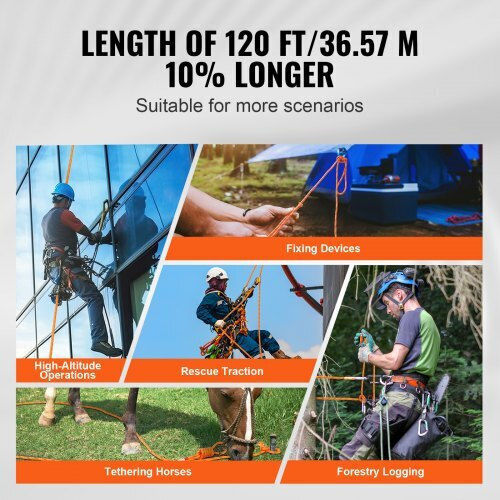 Vevor Tree Climbing Rope 1/2" X 120' Hcclsdl12incmegkyv0