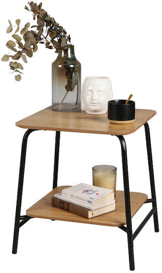 Oval Beistelltisch Holz Black B45xT45xH51cm
