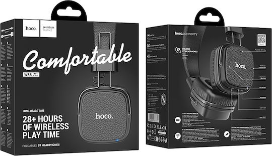 Hoco W56 Ασύρματα / Ενσύρματα On Ear Ακουστικά με 28 ώρες Λειτουργίας Μαύρα