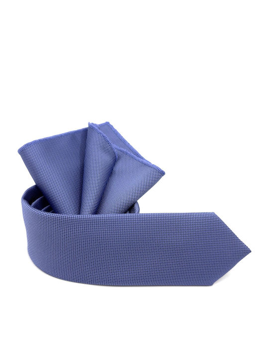 Blaues Raf Krawatten-Set 6,5 cm mit Einstecktuch