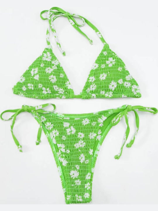 Set Bikini Τριγωνάκι Floral Λαχανί