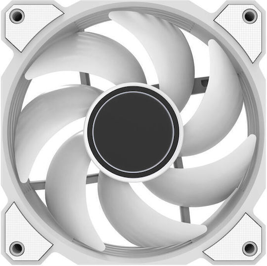 Darkflash DR08 Gehäuselüfter 120mm (1600rpm / 59,1cfm) mit RGB Beleuchtung und Verbindung 4-Pin PWM Weiß