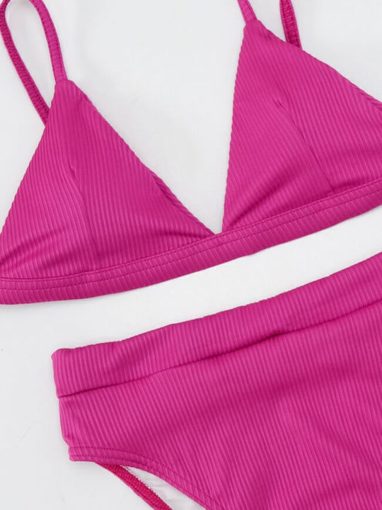 Gigi Set Bikini Τριγωνάκι Ψηλόμεσο Φούξια