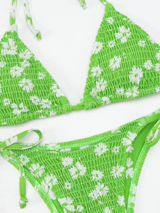 Set Bikini Τριγωνάκι Floral Λαχανί