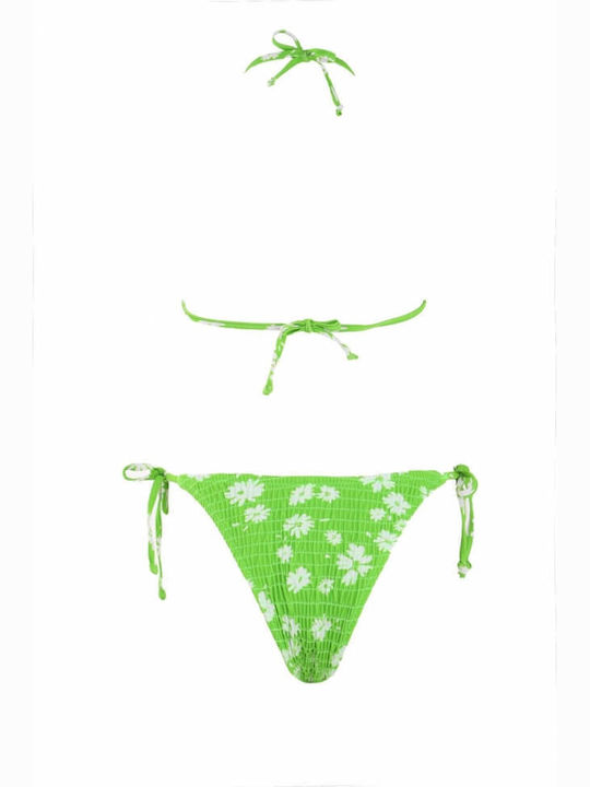 Set Bikini Τριγωνάκι Floral Λαχανί