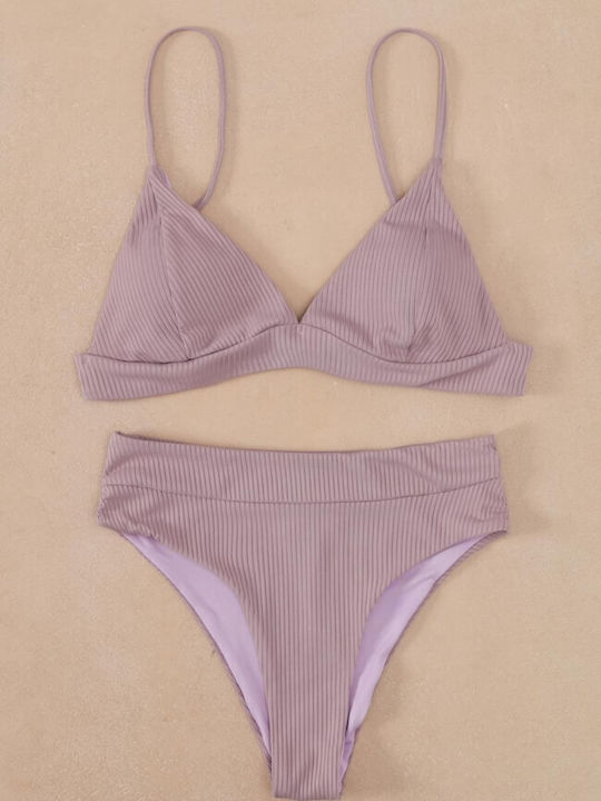 Gigi Bikini Set Triangle & Brazil High Waist Lilac
