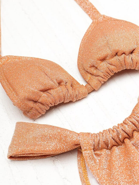 Padded Bikini Set Triangle Top & Slip Bottom Orange