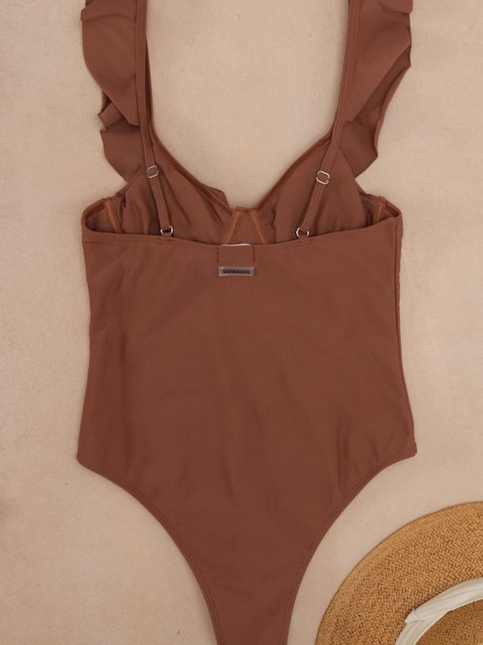 Luigi One-Piece Swimsuit with Padding Coffee