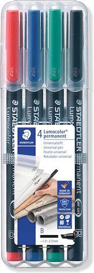 Staedtler Lumocolor Permanent Markers Black 4pcs