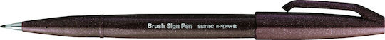 Pentel Brush Sign Pen Drawing Marker Dark Brown 1pcs