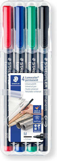 Staedtler Lumocolor Permanentmarker 1mm Anechoic markers M 317 WP4 4Stück