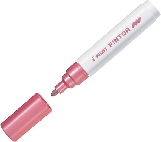 Pilot Pintor M Ανεξίτηλος Μαρκαδόρος Μεταλλικό Ροζ 4.5mm