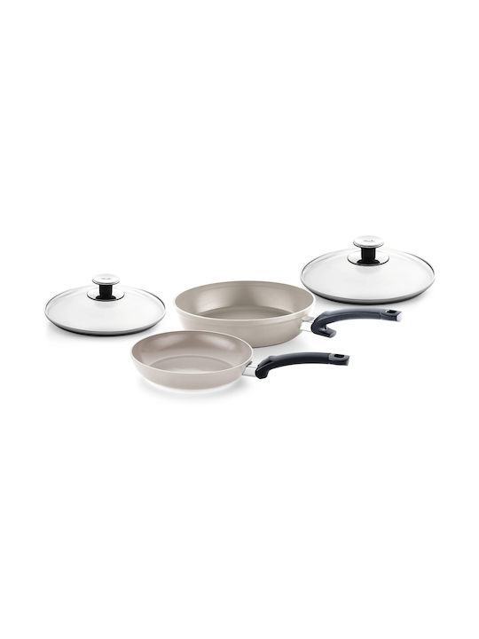 Fissler Ceratal Comfort Set De Tigăi Din Aluminiu Gri Cu Acoperire Antiaderentă 4 Piese