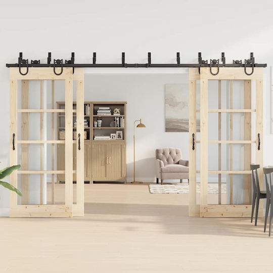 vidaXL Μηχανισμός Συρόμενης Μεσόπορτας 366cm Μαύρος