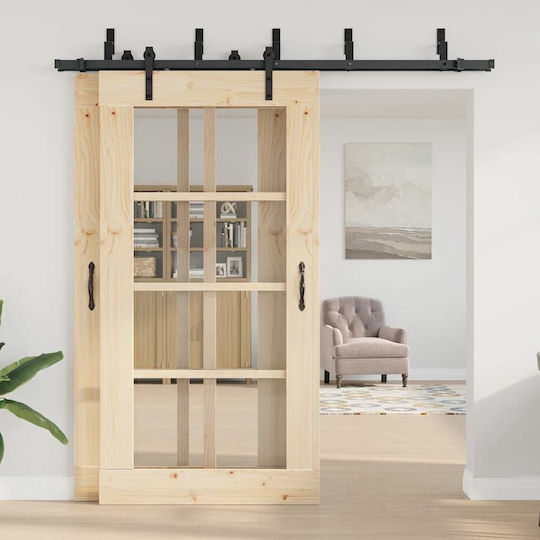 vidaXL Schiebetürmechanismus Für Türknaufe 213.5cm Schwarz