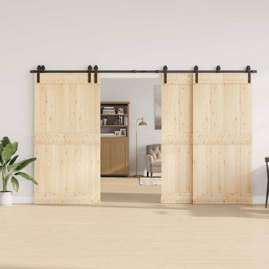 vidaXL Schiebetürmechanismus Für Türknaufe 366cm Schwarz